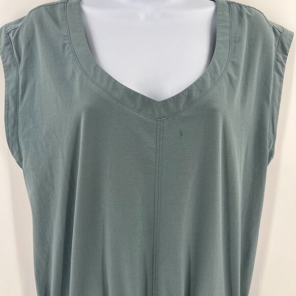 Prana M Drawstring Waist Dress Blue Recycled Poly Quick Dry Travel Outdoor - Picture 15 of 15